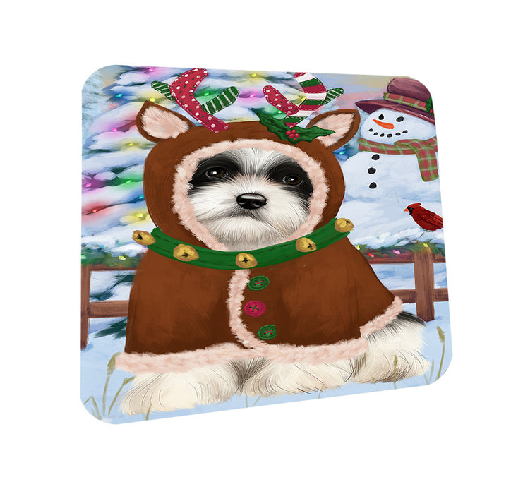 Christmas Gingerbread House Candyfest Havanese Dog Coasters Set of 4 CST56317
