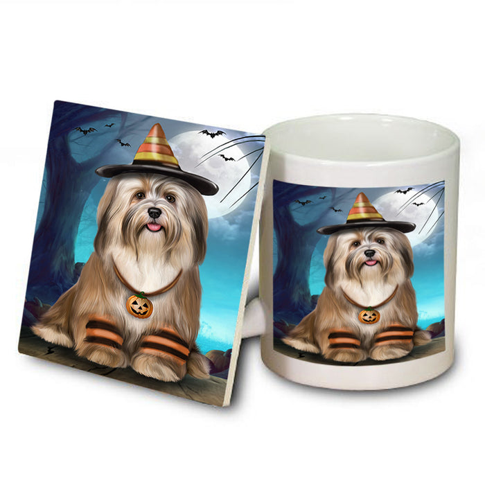 Happy Halloween Trick or Treat Havanese Dog Mug and Coaster Set MUC54493