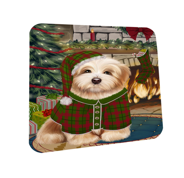 The Stocking was Hung Havanese Dog Coasters Set of 4 CST55291