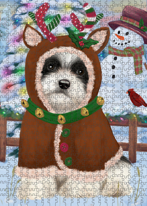 Christmas Gingerbread House Candyfest Havanese Dog Puzzle with Photo Tin PUZL93636
