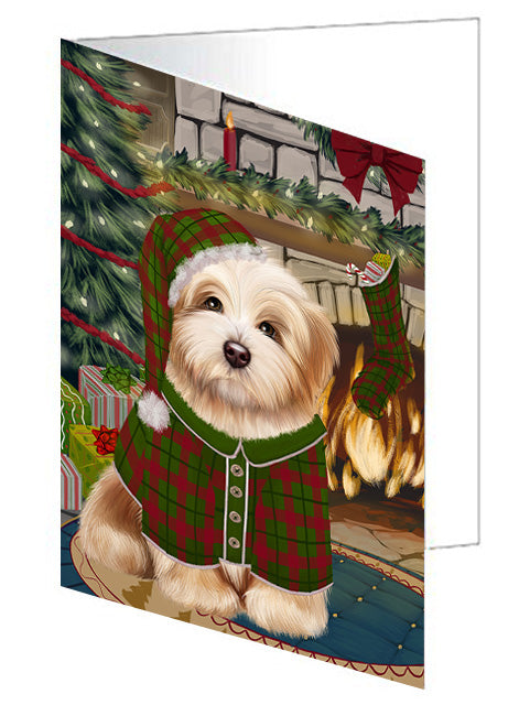 The Stocking was Hung Australian Kelpie Dog Handmade Artwork Assorted Pets Greeting Cards and Note Cards with Envelopes for All Occasions and Holiday Seasons GCD70049