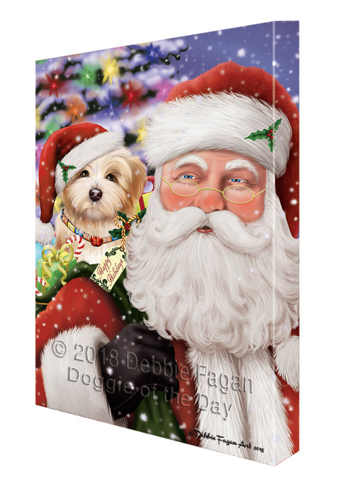Santa Carrying Havanese Dog and Christmas Presents Canvas Print Wall Art Décor CVS103787