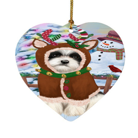 Christmas Gingerbread House Candyfest Havanese Dog Heart Christmas Ornament HPOR56715