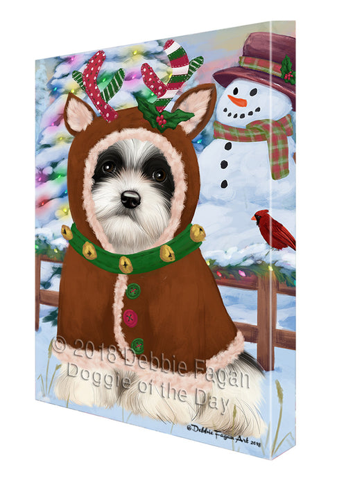Christmas Gingerbread House Candyfest Havanese Dog Canvas Print Wall Art Décor CVS129455