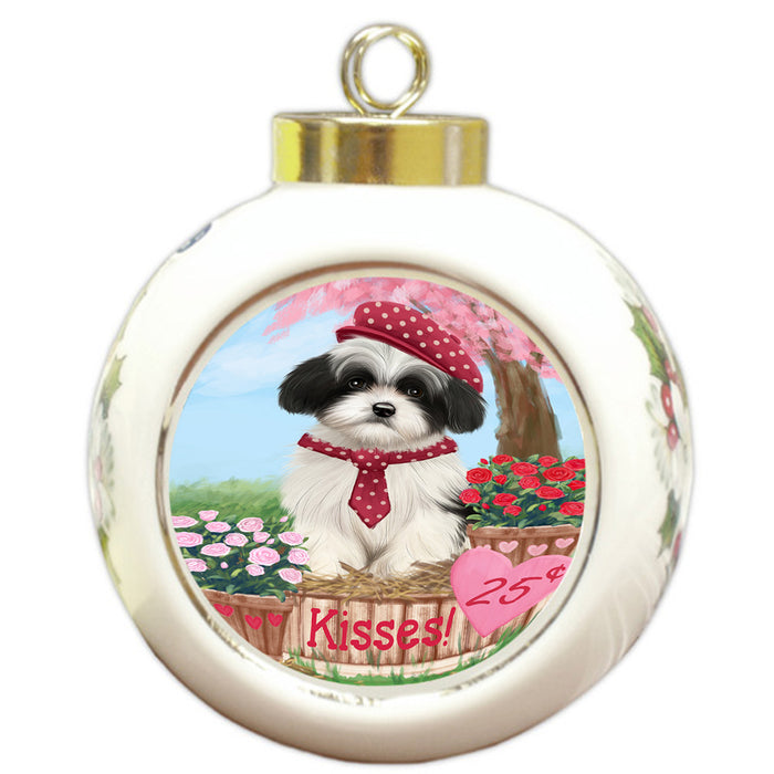 Rosie 25 Cent Kisses Havanese Dog Round Ball Christmas Ornament RBPOR56243