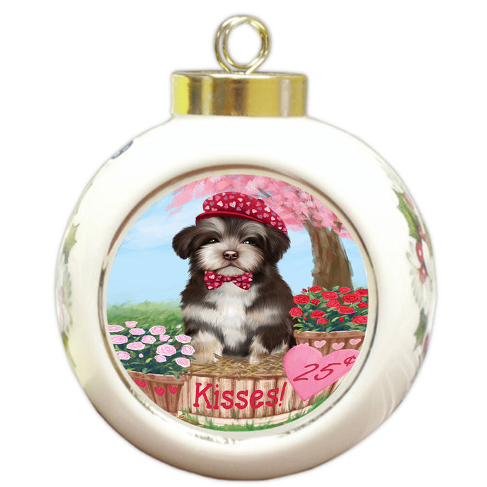 Rosie 25 Cent Kisses Havanese Dog Round Ball Christmas Ornament RBPOR56244