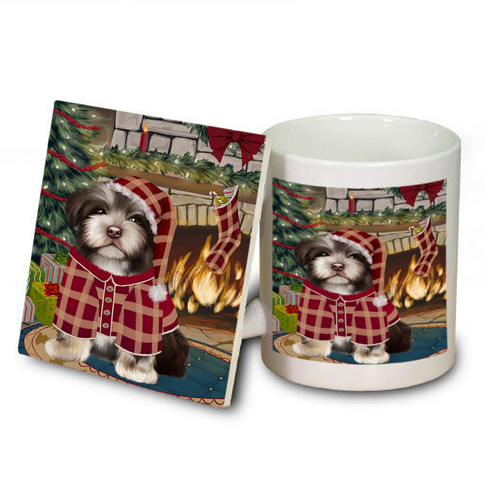 The Stocking was Hung Havanese Dog Mug and Coaster Set MUC55326