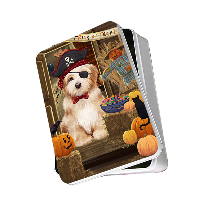 Enter at Own Risk Trick or Treat Halloween Havanese Dog Photo Storage Tin PITN53156