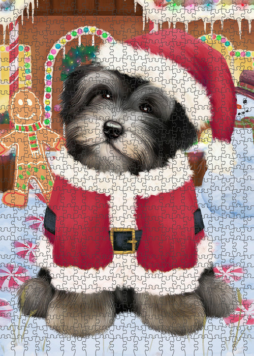 Christmas Gingerbread House Candyfest Havanese Dog Puzzle with Photo Tin PUZL93640