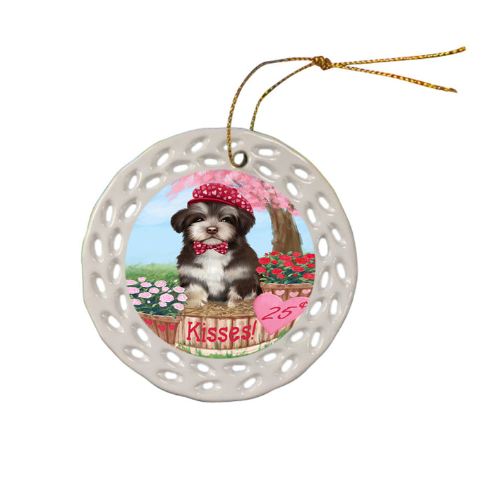 Rosie 25 Cent Kisses Havanese Dog Ceramic Doily Ornament DPOR56244