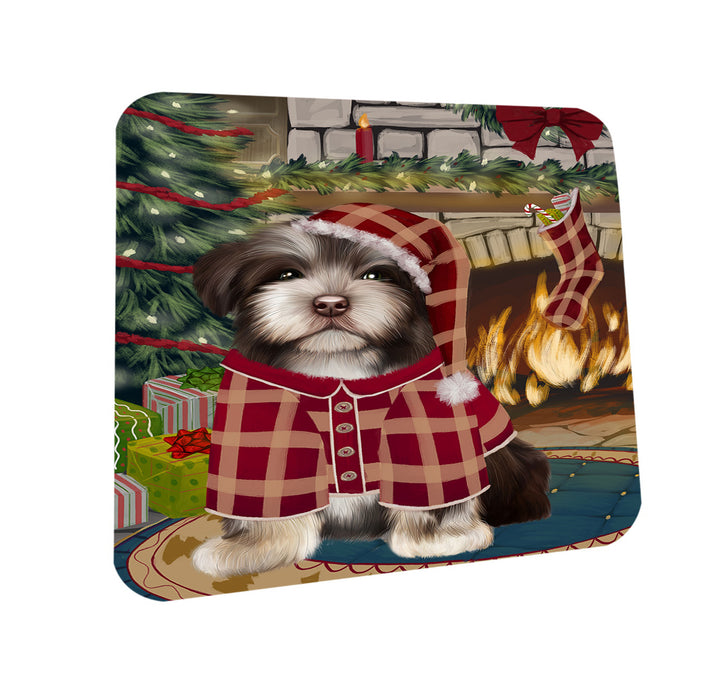 The Stocking was Hung Havanese Dog Coasters Set of 4 CST55292