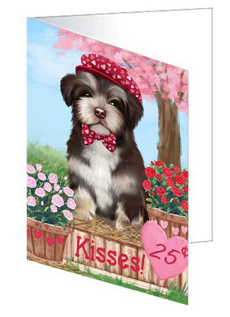 Rosie 25 Cent Kisses Havanese Dog Handmade Artwork Assorted Pets Greeting Cards and Note Cards with Envelopes for All Occasions and Holiday Seasons GCD72179