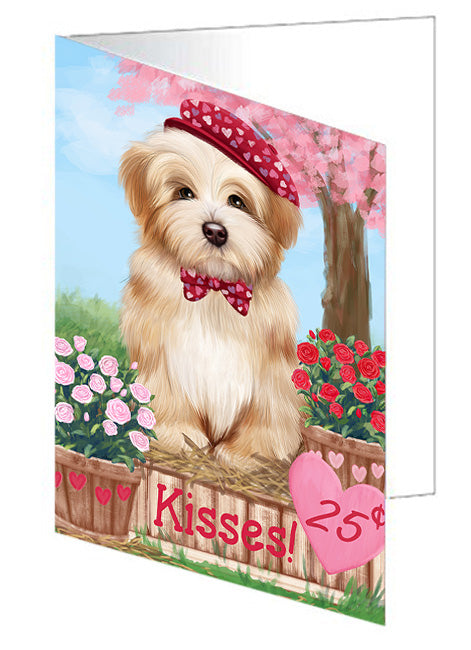Rosie 25 Cent Kisses Havanese Dog Handmade Artwork Assorted Pets Greeting Cards and Note Cards with Envelopes for All Occasions and Holiday Seasons GCD72182
