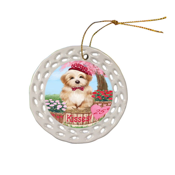 Rosie 25 Cent Kisses Havanese Dog Ceramic Doily Ornament DPOR56245