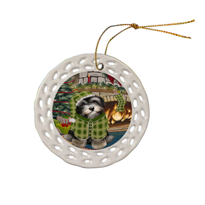 The Stocking was Hung Havanese Dog Ceramic Doily Ornament DPOR55691