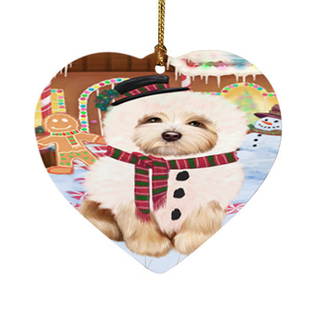 Christmas Gingerbread House Candyfest Havanese Dog Heart Christmas Ornament HPOR56717