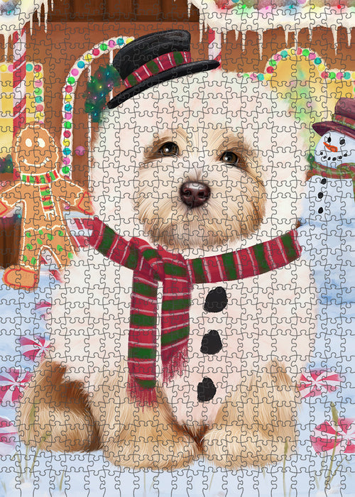 Christmas Gingerbread House Candyfest Havanese Dog Puzzle with Photo Tin PUZL93644