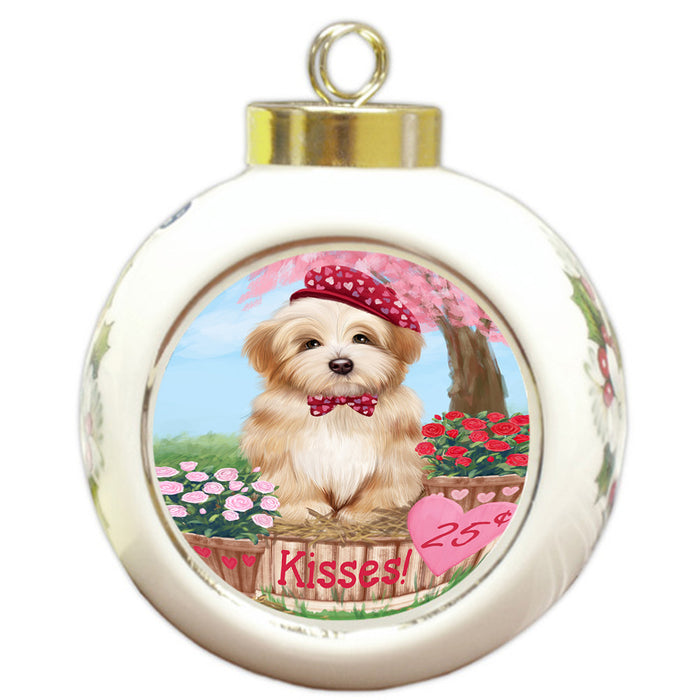 Rosie 25 Cent Kisses Havanese Dog Round Ball Christmas Ornament RBPOR56245