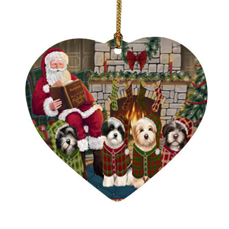 Christmas Cozy Holiday Tails Havaneses Dog Heart Christmas Ornament HPOR55486