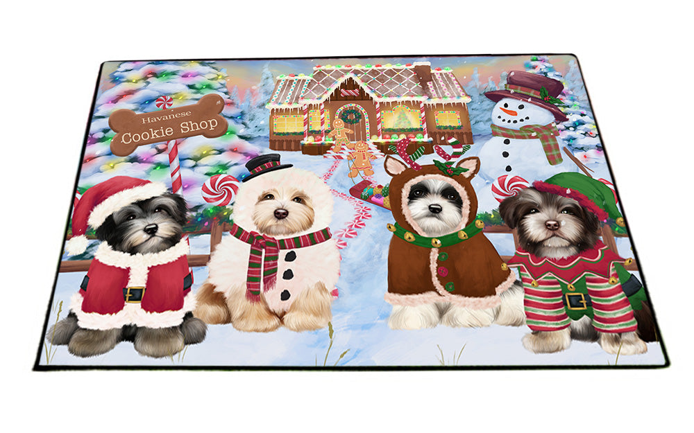 Holiday Gingerbread Cookie Shop Havaneses Dog Floormat FLMS53265