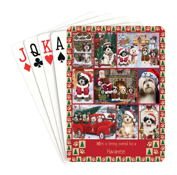 Love is Being Owned Christmas Havanese Dogs Playing Card Decks