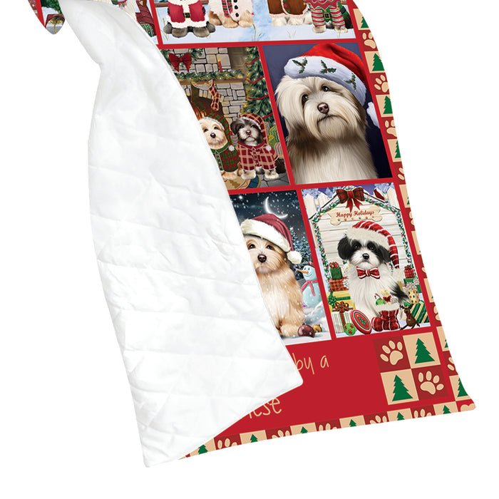 Love is Being Owned Christmas Havanese Dogs Quilt