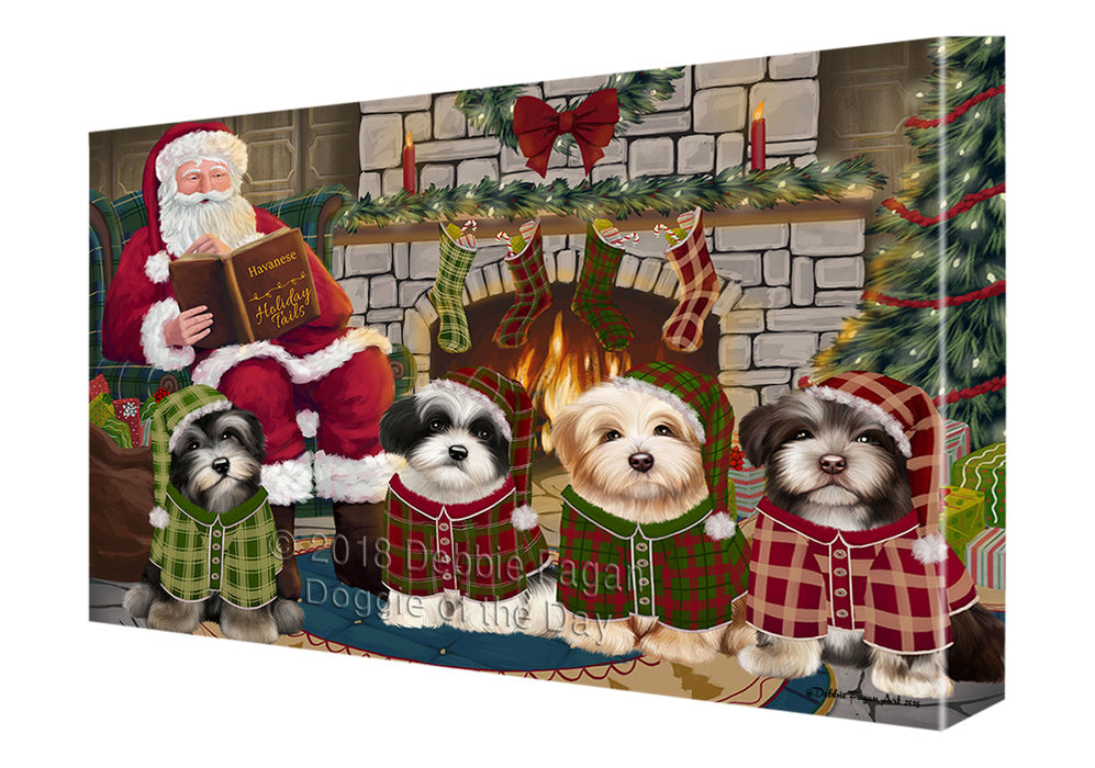 Christmas Cozy Holiday Tails Havaneses Dog Canvas Print Wall Art Décor CVS116099