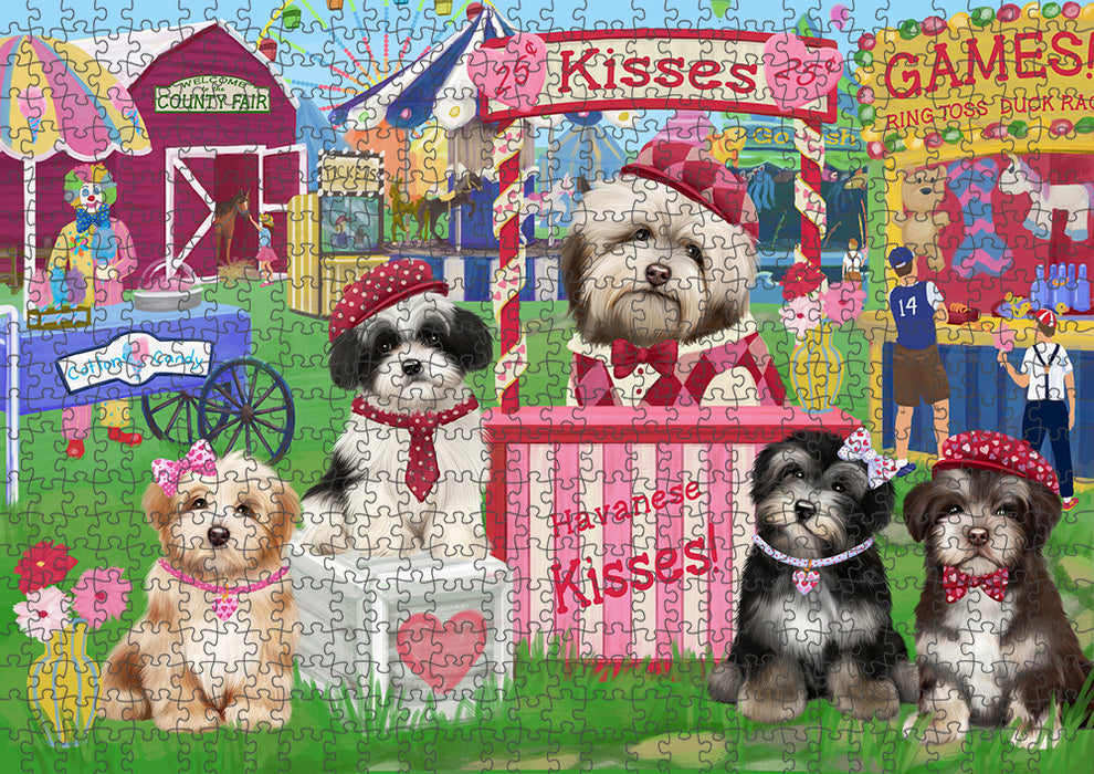 Carnival Kissing Booth Havaneses Dog Puzzle with Photo Tin PUZL91560