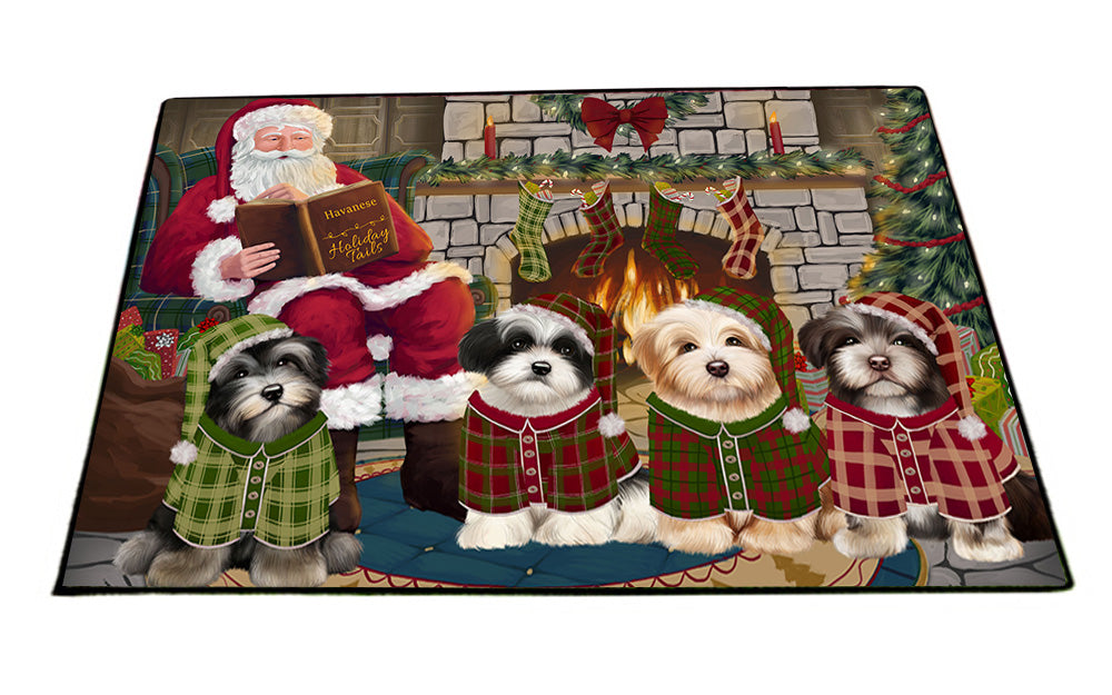 Christmas Cozy Holiday Tails Havaneses Dog Floormat FLMS52677
