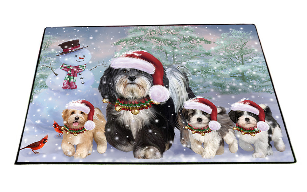 Christmas Running Family Havanese Dogs Floormat FLMS54308