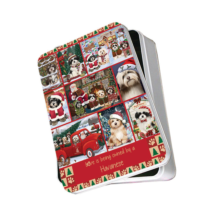 Love is Being Owned Christmas Havanese Dogs Photo Storage Tin PITN57174