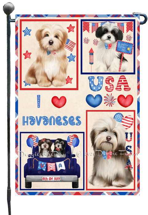 4th of July Independence Day I Love USA Havanese Dogs Garden Flag GFLG66908