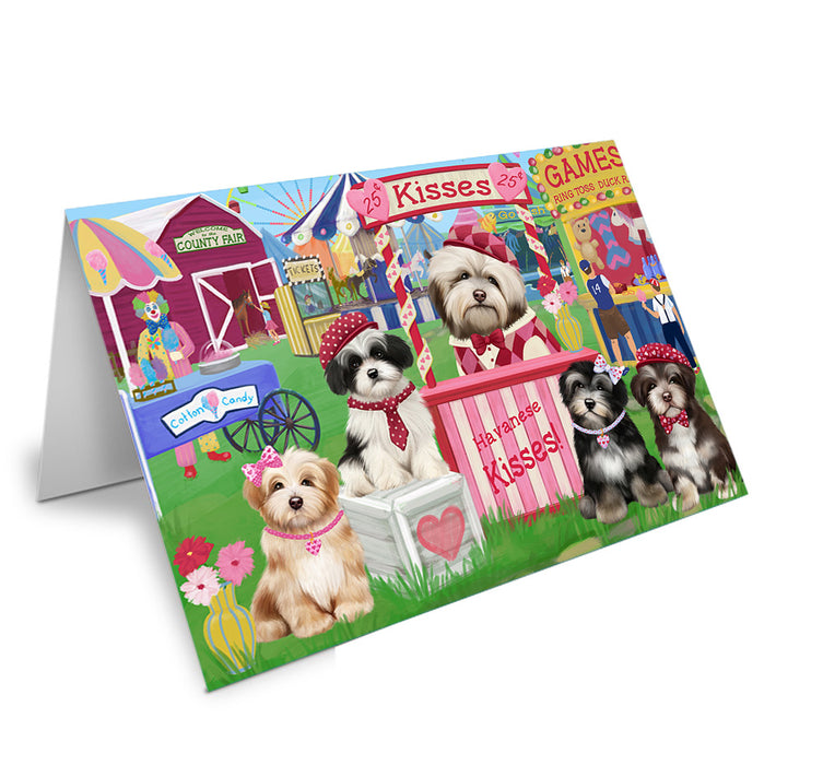 Carnival Kissing Booth Havaneses Dog Handmade Artwork Assorted Pets Greeting Cards and Note Cards with Envelopes for All Occasions and Holiday Seasons GCD72032