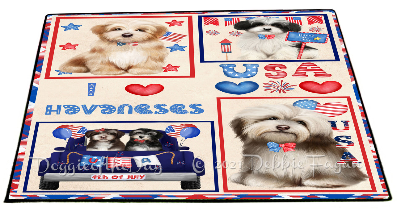 4th of July Independence Day I Love USA Havanese Dogs Floormat FLMS56230 Floormat FLMS56230