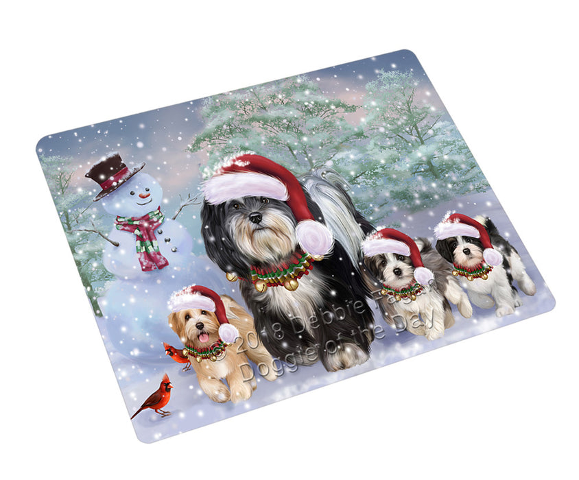 Christmas Running Family Havanese Dogs Refrigerator / Dishwasher Magnet RMAG105204