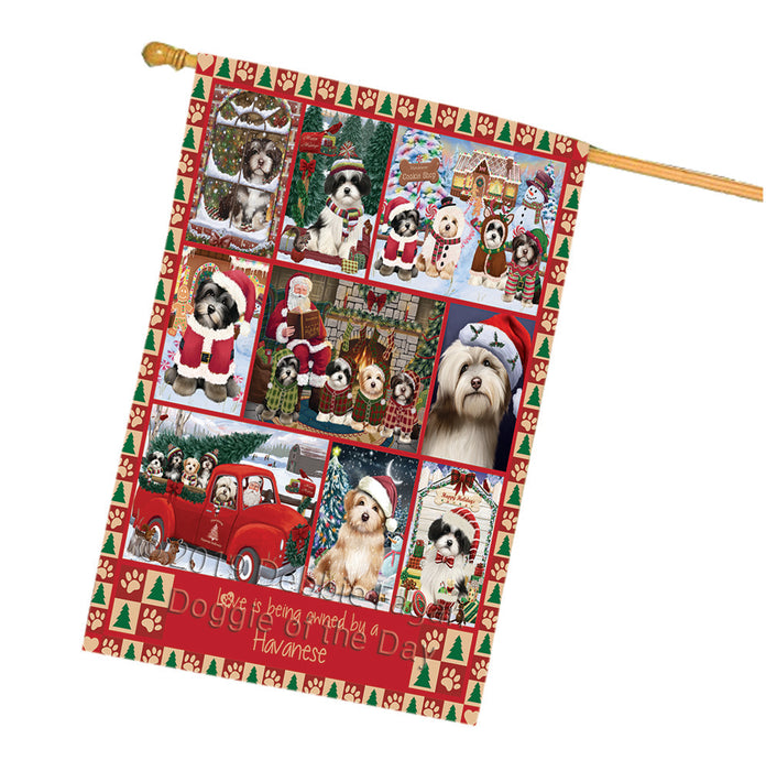 Love is Being Owned Christmas Havanese Dogs House Flag FLG66070