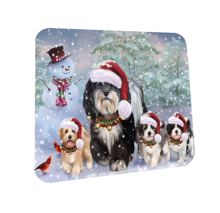 Christmas Running Family Havanese Dogs Coasters Set of 4 CST57090