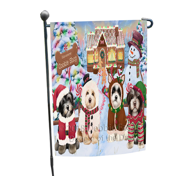 Holiday Gingerbread Cookie Shop Havaneses Dog Garden Flag GFLG56954