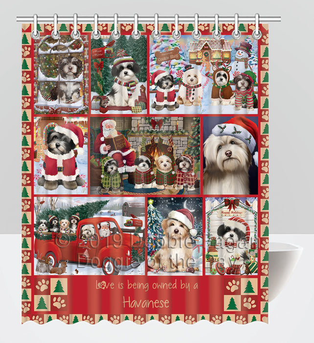 Love is Being Owned Christmas Havanese Dogs Shower Curtain