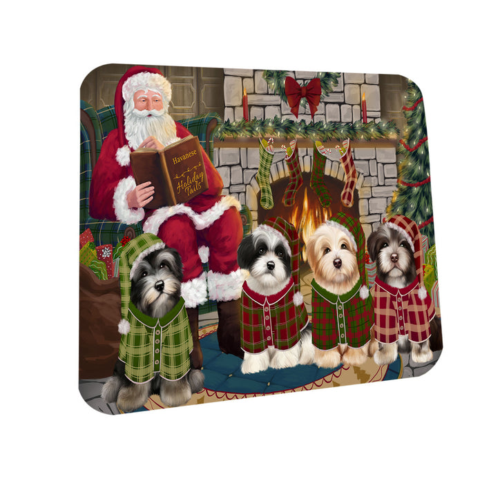Christmas Cozy Holiday Tails Havaneses Dog Coasters Set of 4 CST55088