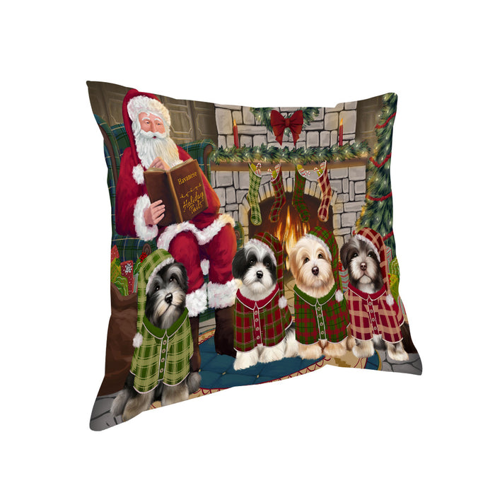 Christmas Cozy Holiday Tails Havaneses Dog Pillow PIL69448