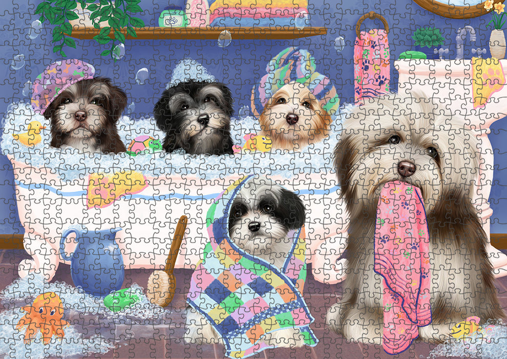 Rub A Dub Dogs In A Tub Havaneses Dog Puzzle with Photo Tin PUZL95380