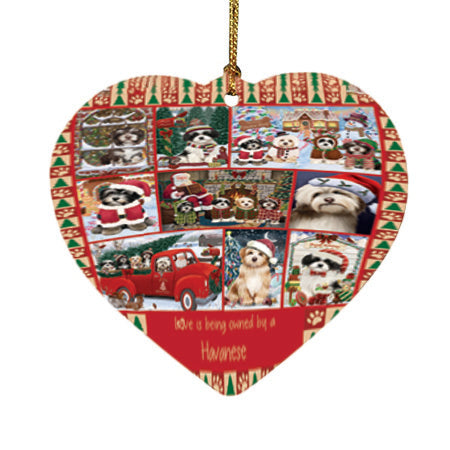 Love is Being Owned Christmas Havanese Dogs Heart Christmas Ornament HPOR57858