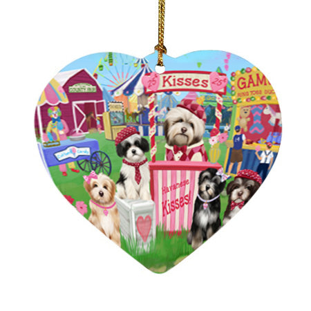 Carnival Kissing Booth Havaneses Dog Heart Christmas Ornament HPOR56195
