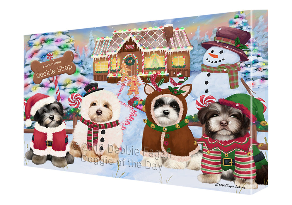 Holiday Gingerbread Cookie Shop Havaneses Dog Canvas Print Wall Art Décor CVS129878
