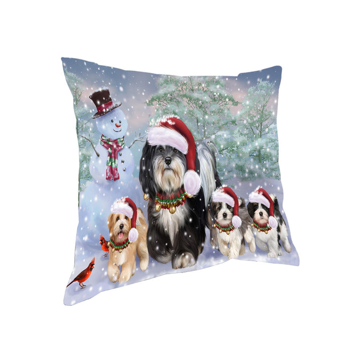 Christmas Running Family Havanese Dogs Pillow PIL83684