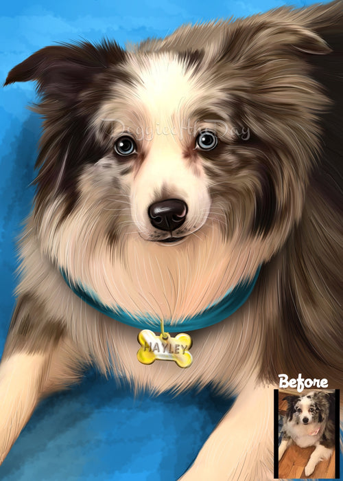 Digital Painting PERSONALIZED PET PORTRAIT! Custom Pet Dog or Cat Art