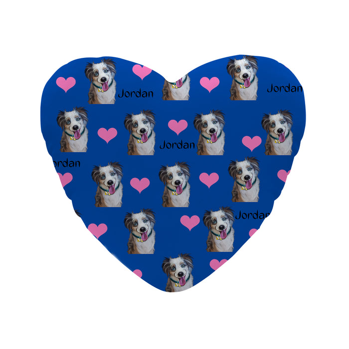 Custom Add Your Photo Here PET Dog Cat Photos on Heart-Shapee Pillow