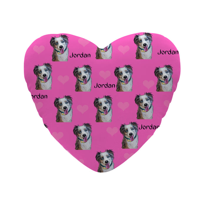 Custom Add Your Photo Here PET Dog Cat Photos on Heart-Shapee Pillow