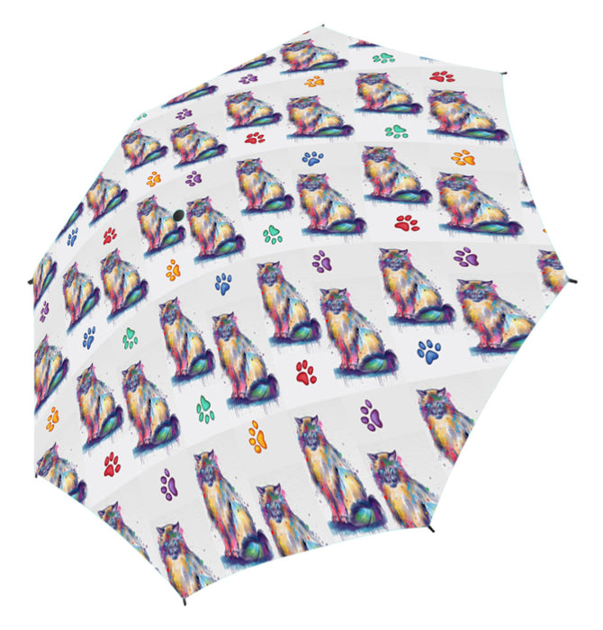 Watercolor Mini Himalayan CatsSemi-Automatic Foldable Umbrella